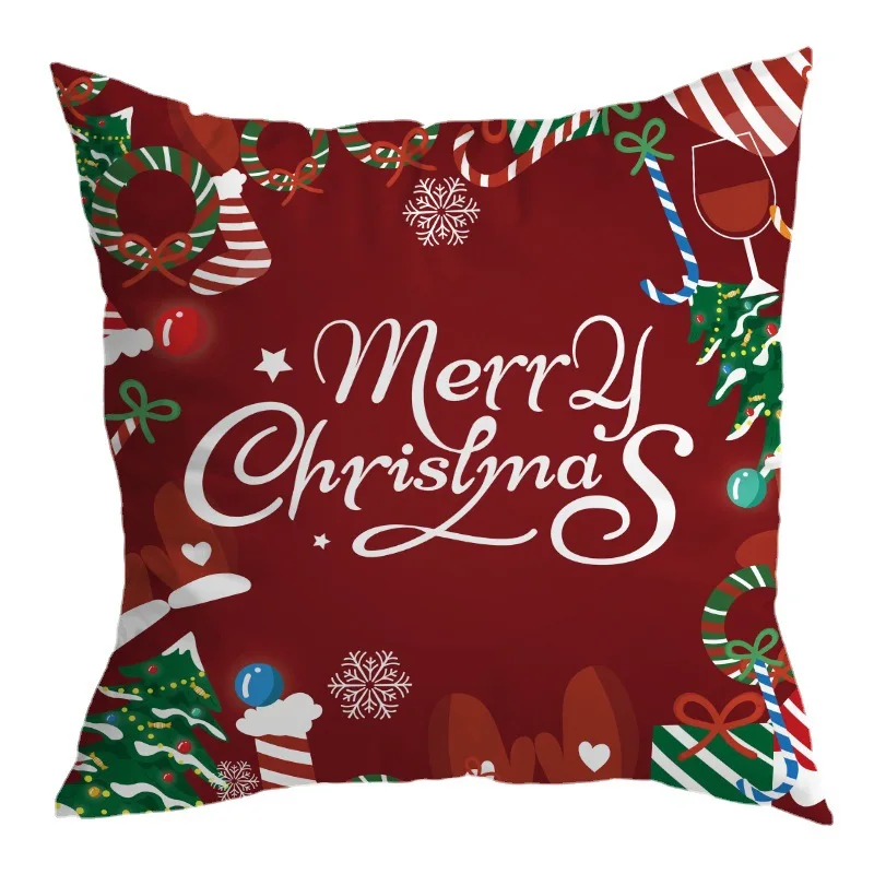 Рождественская наволочка из персиковой кожи, чехол для диванной подушки, Рождественский подарок, Горячая распродажа, Новый подарок 2022 года Изображение 4