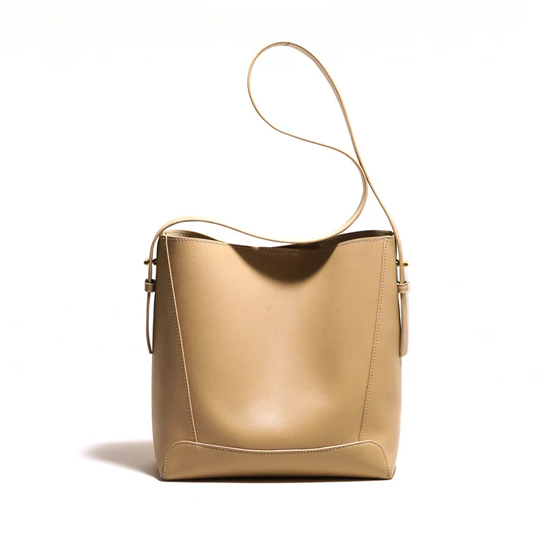 Женская сумка senior sense of commuting bucket bag 2023, новые модные кожаные женские сумки большой емкости через плечо на одно плечо Изображение 0