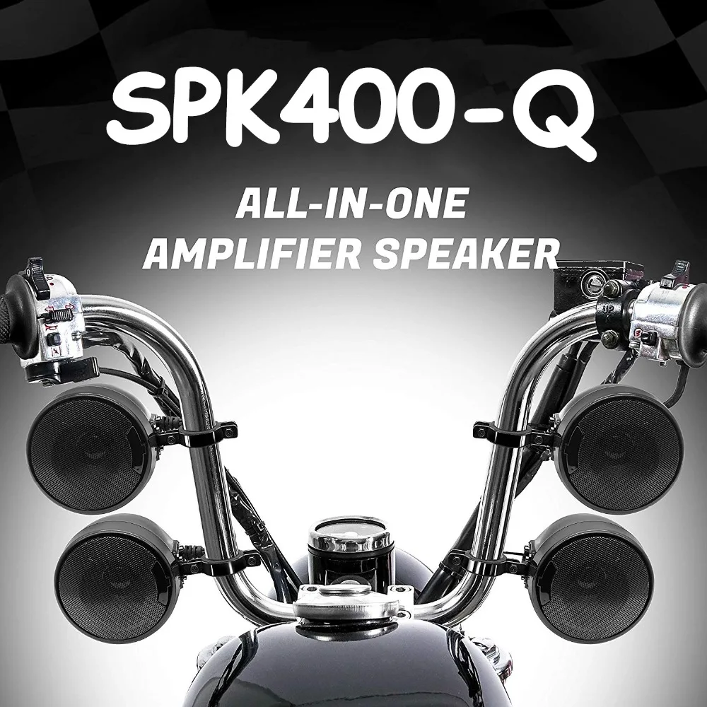 SPK400Q SPK400D 2/4-канальные 4,5-дюймовые мотоциклетные Bluetooth-колонки 1200 Вт Усилитель Стерео Аудиосистема Поддержка AUX MP3 Изображение 1