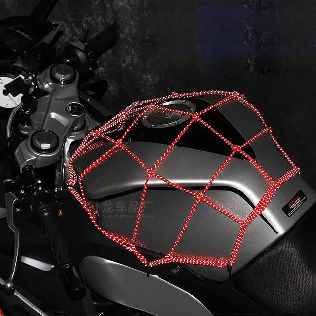 Светоотражающая сетка для мото-шлема, Сетка для багажа Мотоцикла, Защитное снаряжение, Крючки для багажа, Органайзер для Аксессуаров для мотоциклов Изображение 1