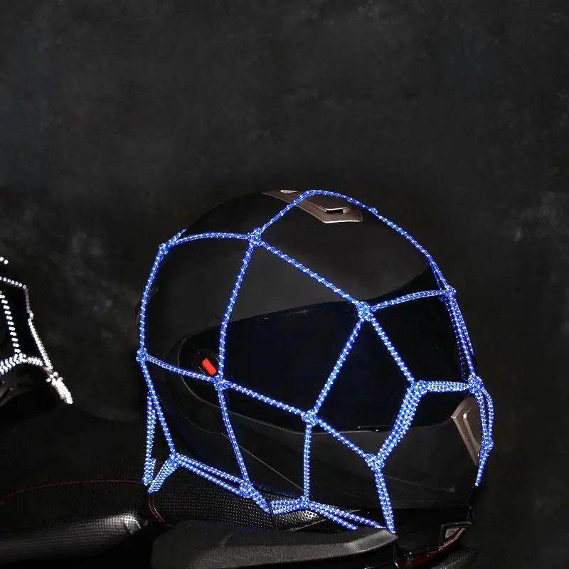 Светоотражающая сетка для мото-шлема, Сетка для багажа Мотоцикла, Защитное снаряжение, Крючки для багажа, Органайзер для Аксессуаров для мотоциклов Изображение 2