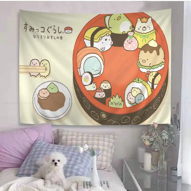 Японское аниме sumikko gurashi Диаграмма, Гобелен, Настенное Украшение, Домашний Кавайный Декор Комнаты Изображение 1