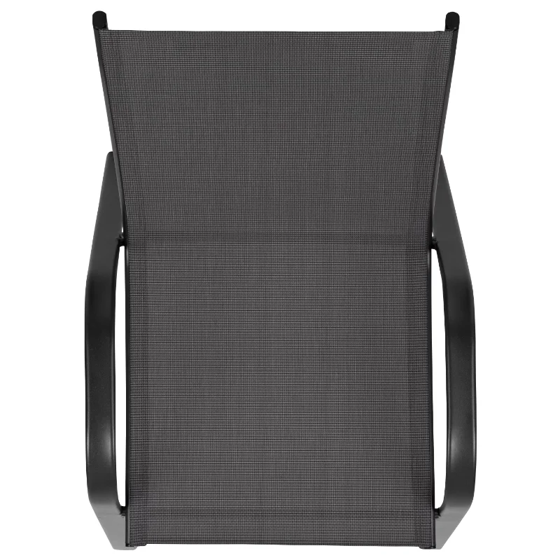 Уличное кресло-стек серии Brazos из материала Flex Comfort (коричневый/черный/ Серый/темно-синий) в упаковке Flash Furniture 4 шт. Изображение 4