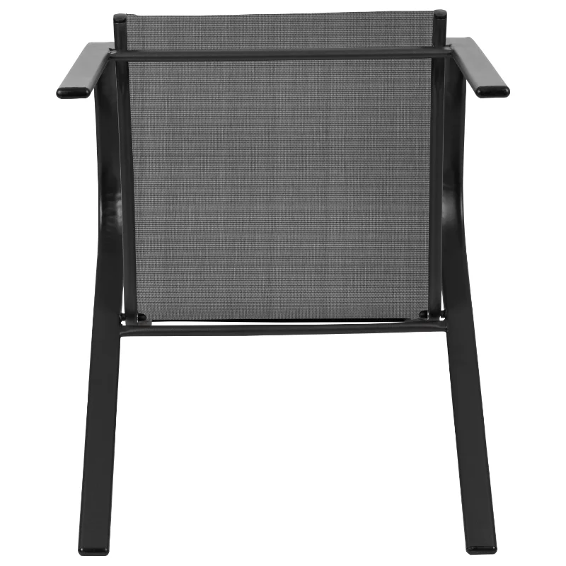 Уличное кресло-стек серии Brazos из материала Flex Comfort (коричневый/черный/ Серый/темно-синий) в упаковке Flash Furniture 4 шт. Изображение 5