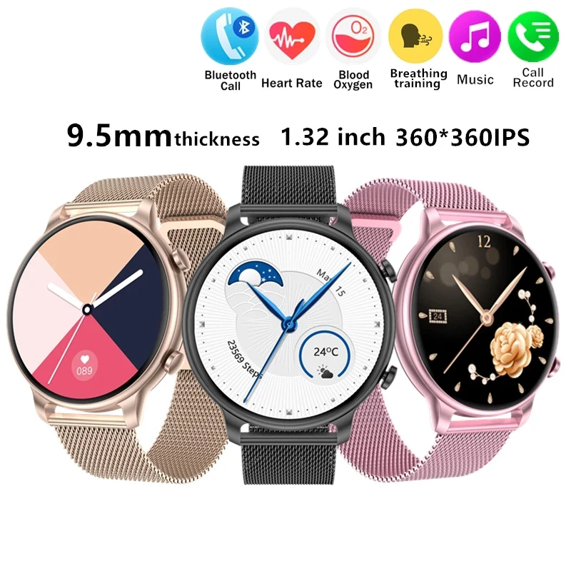 Смарт-часы 2022 с экраном HD 360 * 360, Умные часы Для женщин и мужчин, IP67, Водонепроницаемые Часы с пульсометром для Android iOS Samsung Изображение 0
