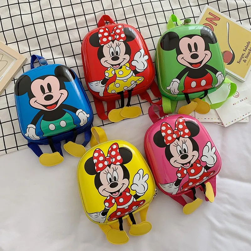 Детские рюкзаки Disney с Микки Маусом для мальчиков и девочек, детский сад, мини-милые школьные сумки из яичной скорлупы с героями мультфильмов Изображение 0