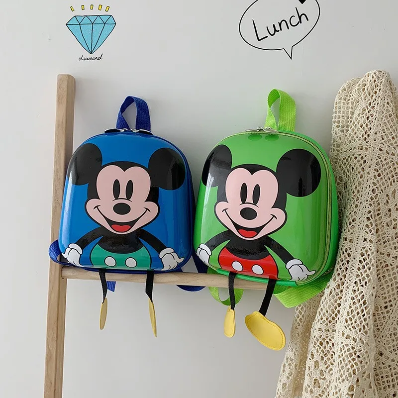Детские рюкзаки Disney с Микки Маусом для мальчиков и девочек, детский сад, мини-милые школьные сумки из яичной скорлупы с героями мультфильмов Изображение 2