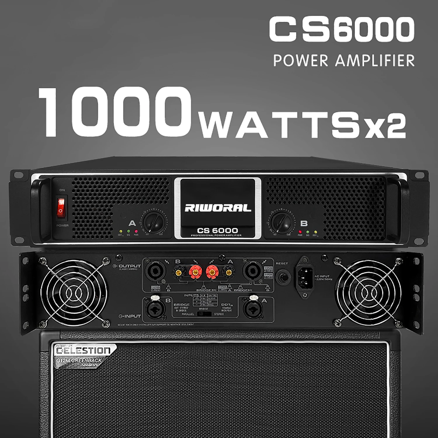 CS6000 Высококачественный стереозвук 2 канала 1400 Вт * 2-ступенчатый усилитель мощности звука Изображение 5