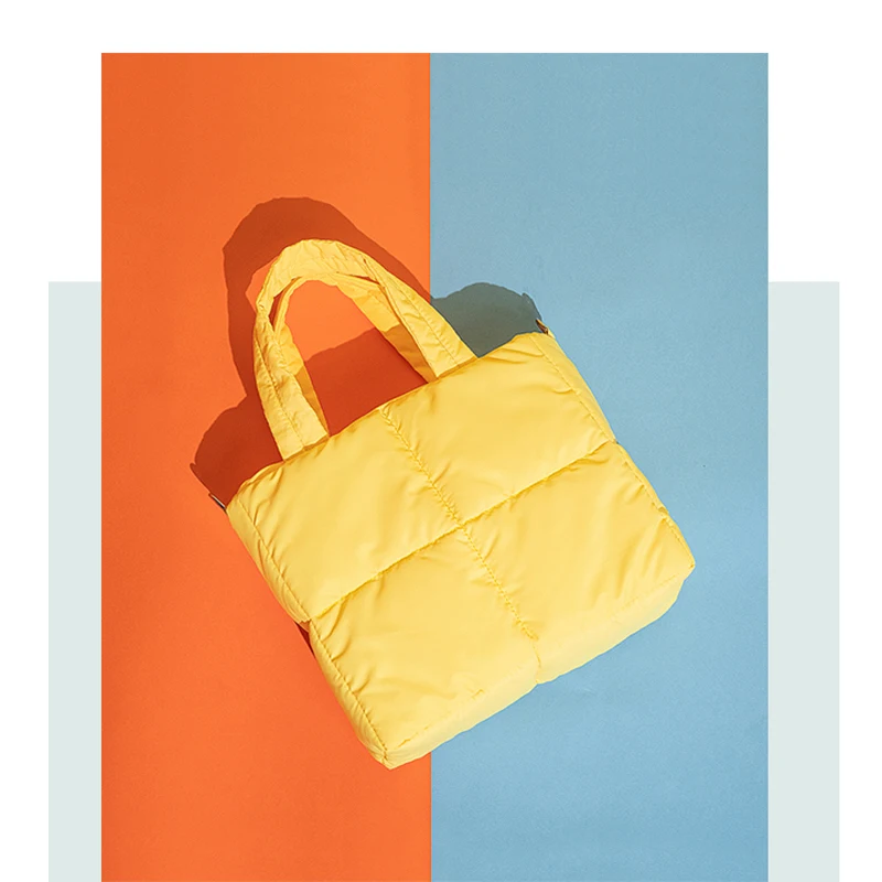 Модная Большая сумка-тоут с подкладкой, Стеганая застежка-молния с вышивкой для женщин, сумки на плечо, Высококачественная Нейлоновая хлопковая сумка через плечо Изображение 4
