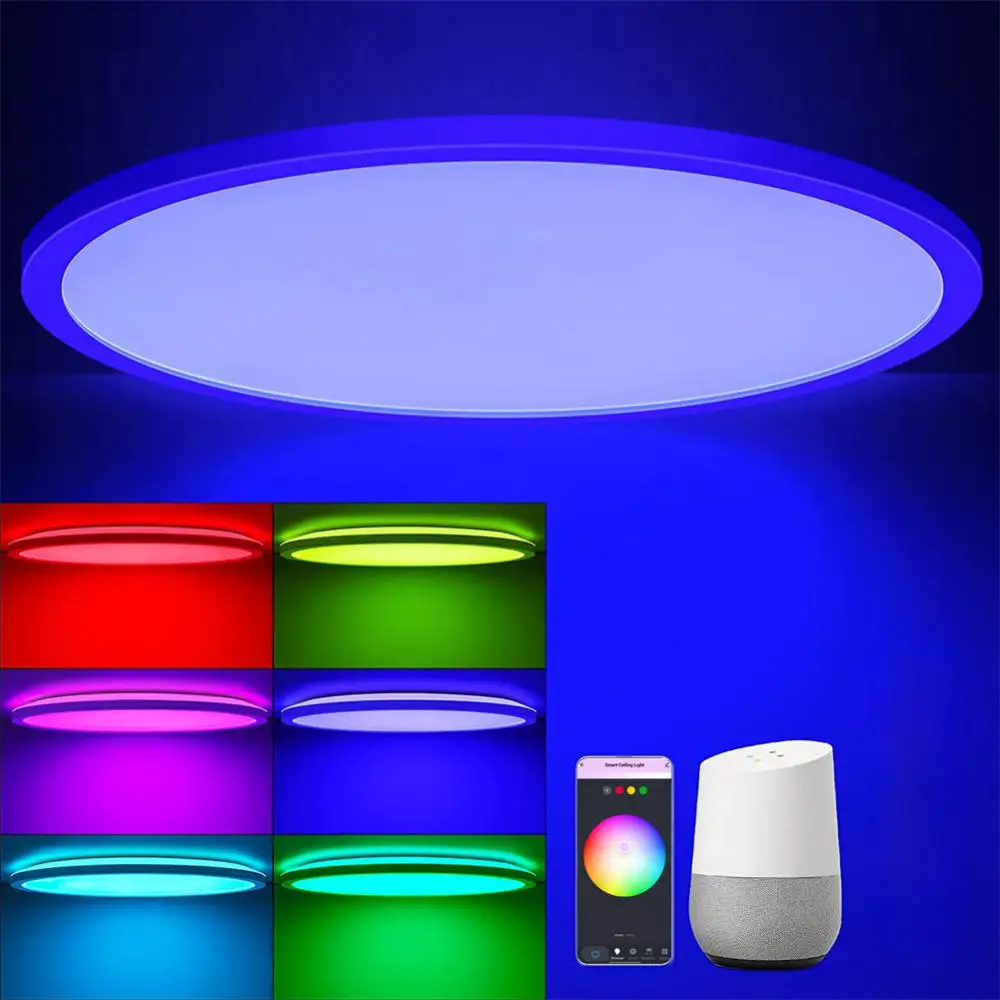 Homekit Светодиодный Потолочный Светильник WIFI + BLE Для Гостиной Умный Потолочный Светильник RGB С Регулируемой Яркостью 30 Вт 110 В 220 В Работает с Alexa /Google Home Изображение 5