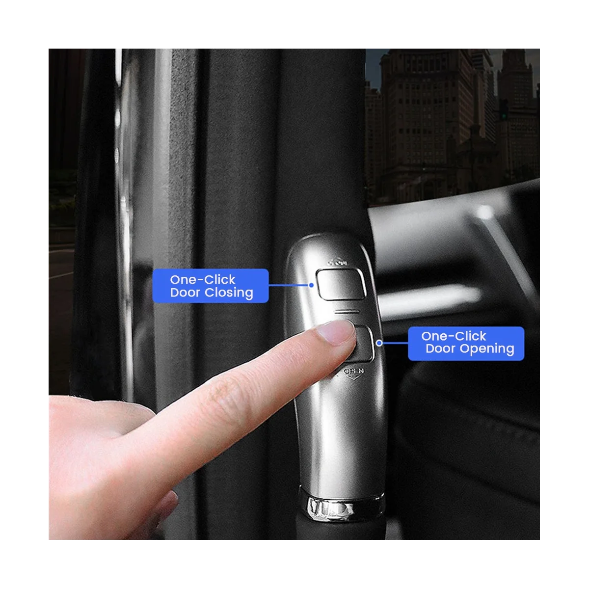 Серебристая Автоматическая Электрическая Кнопка включения средней двери, накладка для Toyota Alphard 2015-2020, Автомобильный подлокотник, 1 кнопка Открывания двери Изображение 2