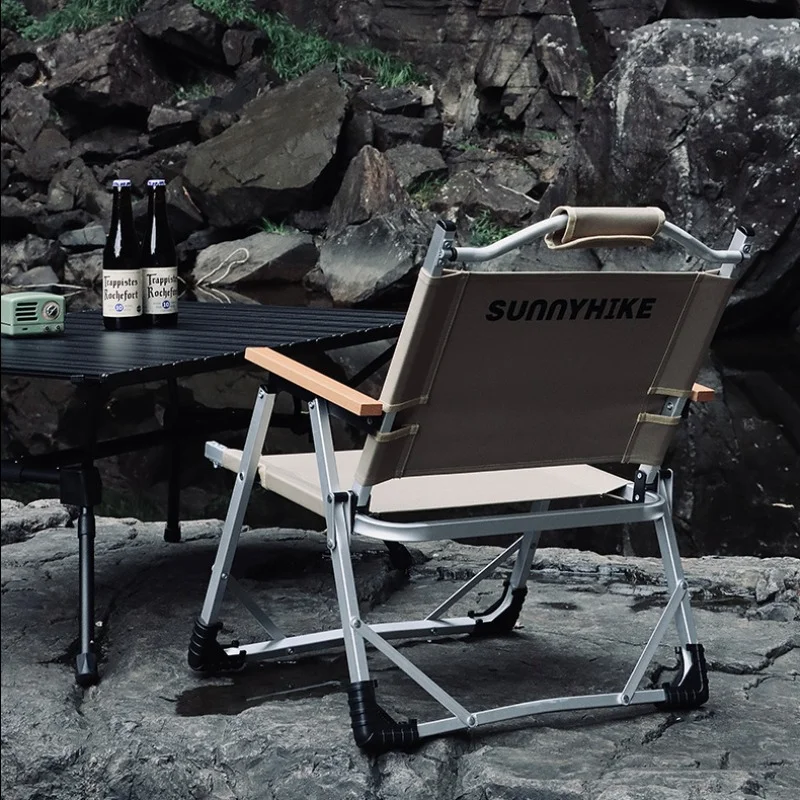 Легкий стул для рыбалки, пляжные стулья из алюминиевого сплава, дышащий износостойкий стул для альпинизма, противоскользящая мебель для путешествий Изображение 1
